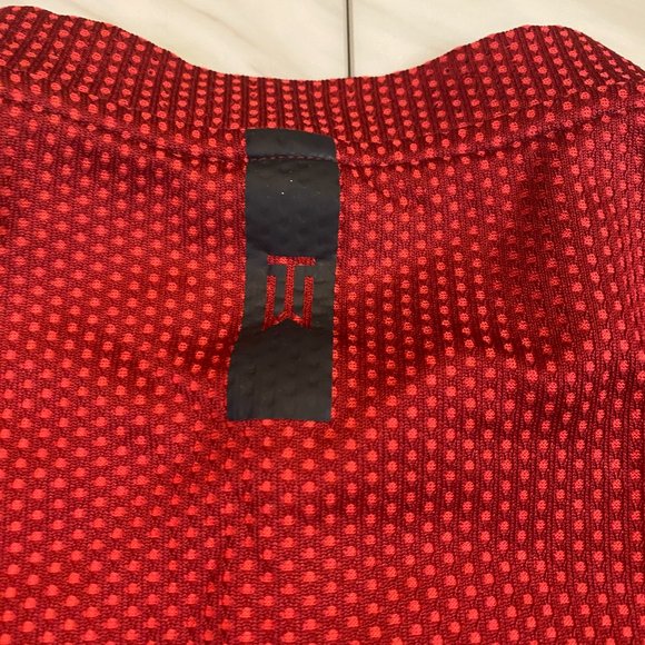 Nike Tiger Woods Collarless Blade Golf Polo Red Dri Fit Medium M - Picture 4 of 9